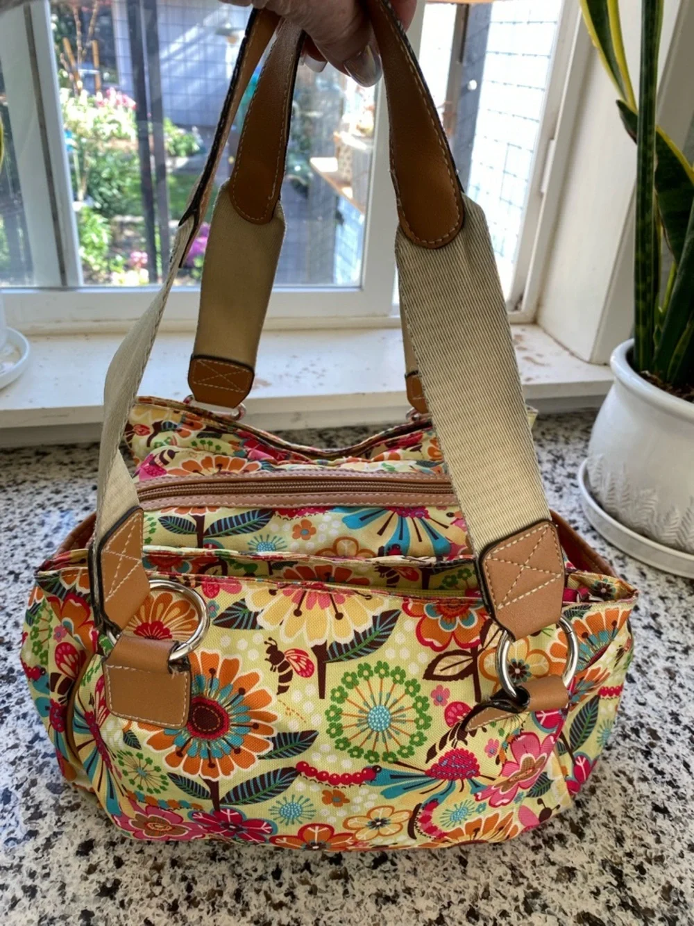 LILY BLOOM Landon Busy Bee Floral Printed Satchel Bag